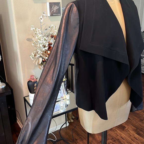 Stunning Diane von Furstenberg Leather Sleeve Jacket Sz 8 NWOT - Picture 4 of 11